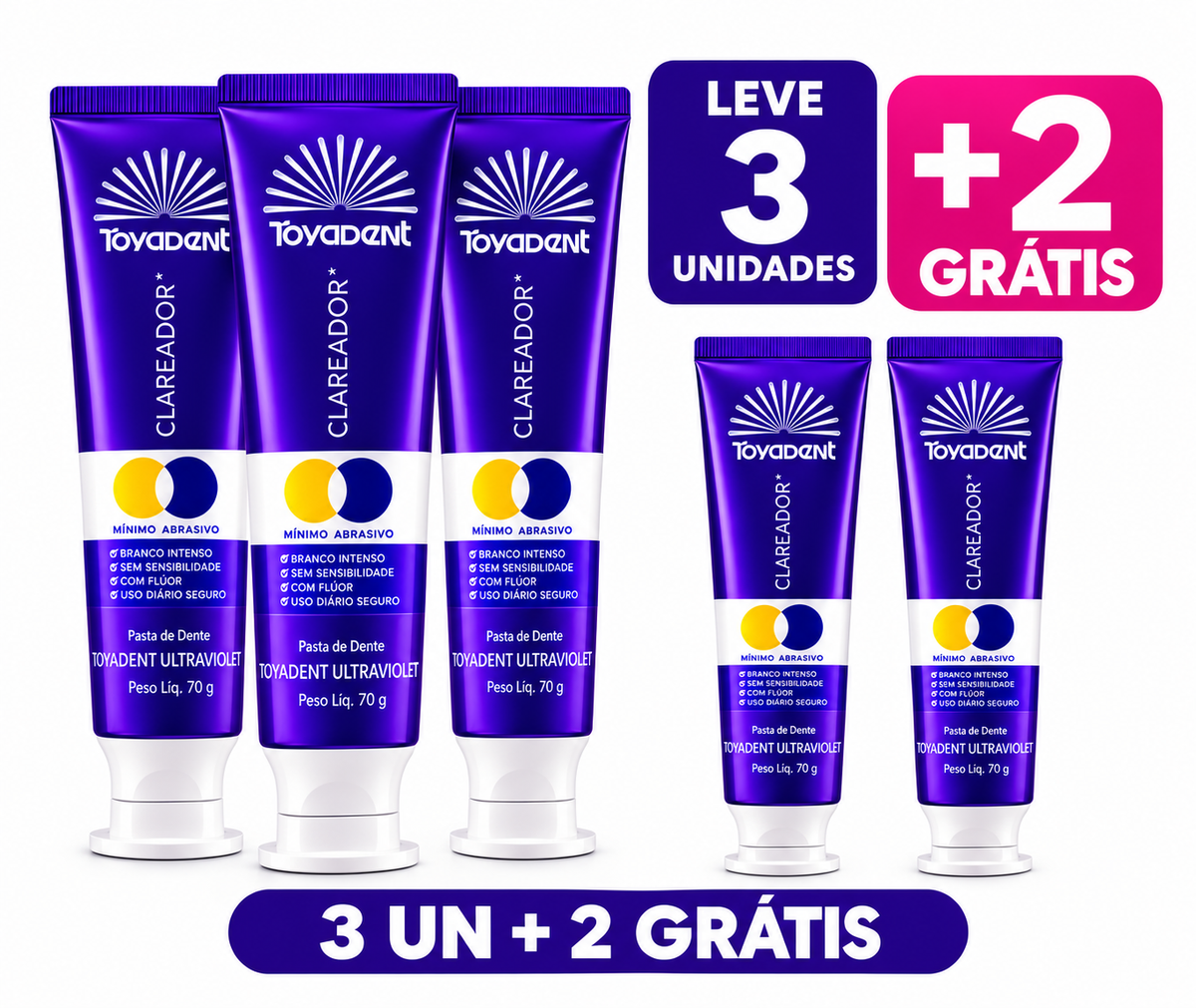 3 Tubos +2 GRÁTIS Toyadent